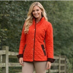 Talbots NWOT Autumn Orange Quilted Barn Jacket M